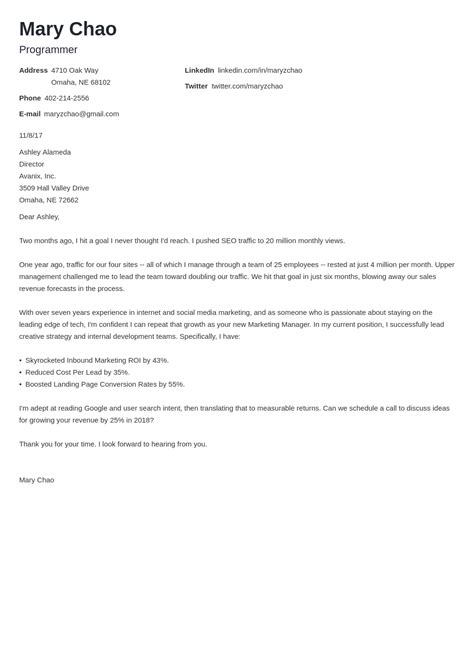 Cover Letter Format For 2024 Layout Examples