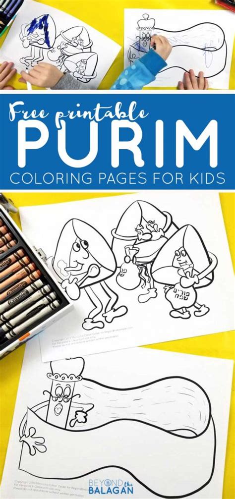 Purim Coloring Pages For Kids Free Jewish Holiday Printables