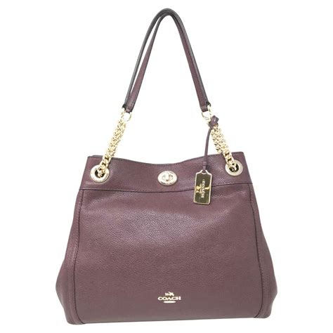 Coach Edie 36855 Turnlock Pebble Leather Ladies Shoulder Bag For Sale
