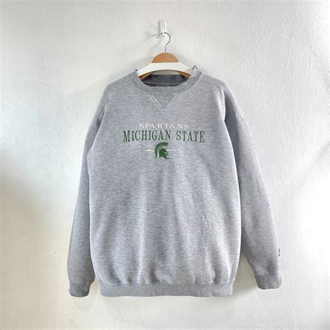 Vintage 90s Michigan State Spartans Embroidered Crewneck Sweatshirt