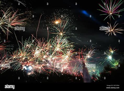 Firework Display At Night Stock Photo Alamy