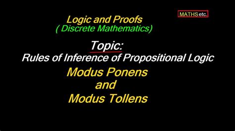 Modus Ponens And Modus Tollens Rules Of Inference Of Propositional