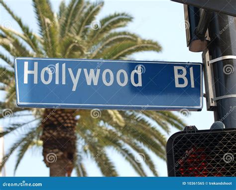 Hollywood Blvd Street Sign Stock Image Image Of Tourism 10361565