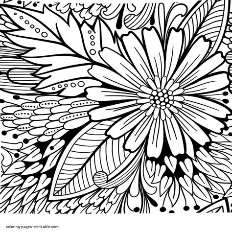 Flower Grown Up Coloring Book Coloring Pages Printablecom