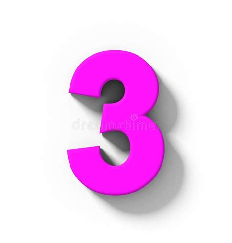 Number D Purple Isolated On White With Shadow Orthogonal Pr Stock
