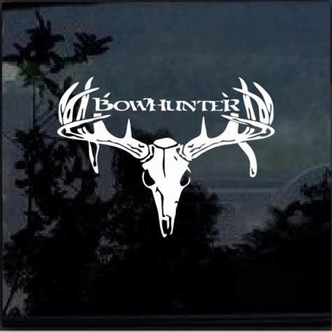 Bow Hunter Buck Deer Skull Hunting Window Decal Sticker Custom Made