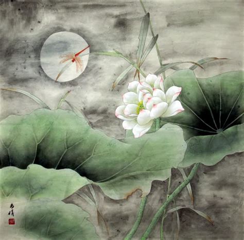 Chinese Lotus Painting 2607007 66cm X 66cm26〃 X 26〃
