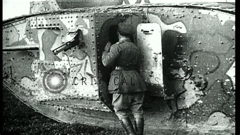 Crew And Officer Enter British Mark I Male Tank In World War I Hd