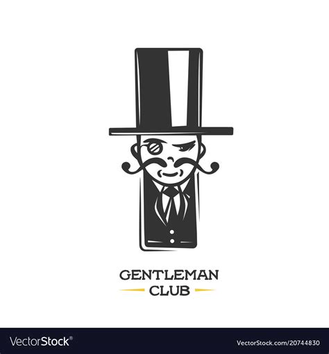 Gentleman Logo Design Element Royalty Free Vector Image