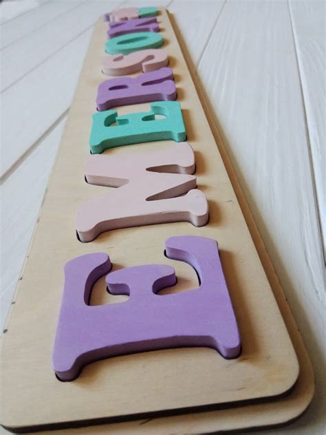 Custom Name Puzzle Personalized Wooden Name Puzzle Baby T Etsy