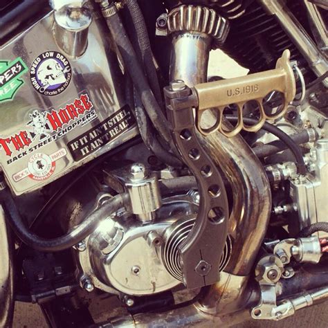 Despite their name, they are often made from other metals. Knuckle head with brass knuckles kicker | Harley ...
