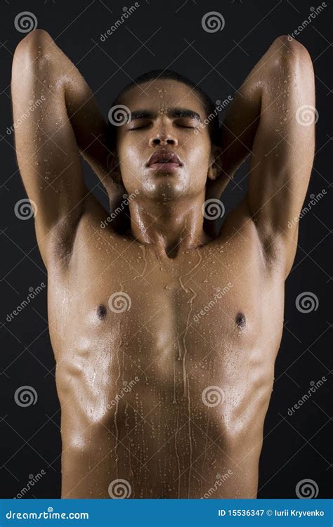 Men Enjoying The Shower Stock Image Image Of Beauty 15536347