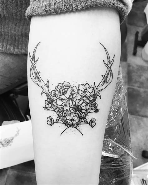 Tattto Antlersflowers Antler Tattoos Antler Tattoo Tattoos