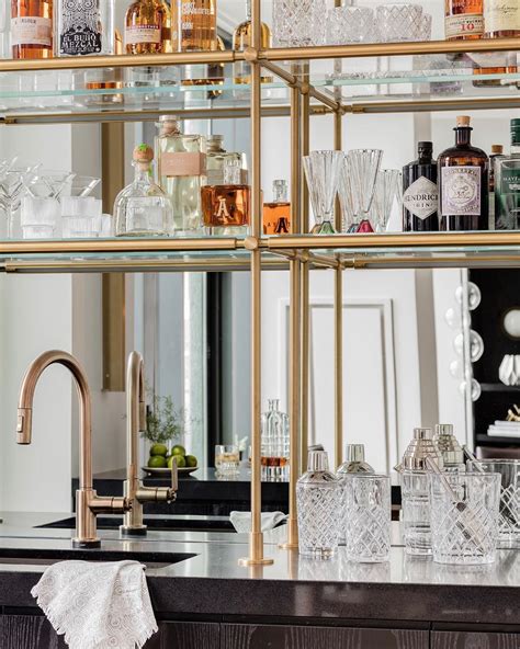 Brass Bar Shelving By Amuneal Bar Interior Design Home Bar Design