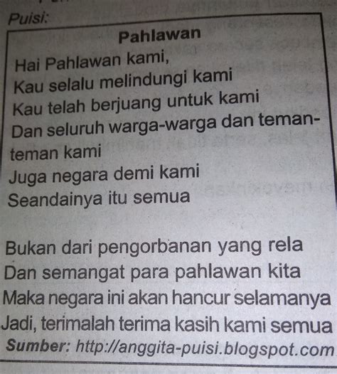 buatlah puisi tentang tema pahlawan - Brainly.co.id