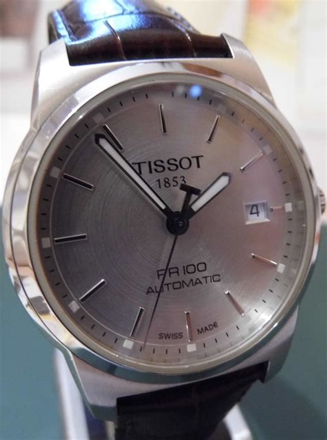 Tissot Pr100 Automatic Silver Dial Brown Strap