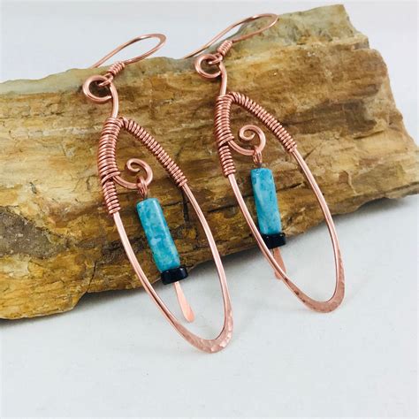 Copper Wire Wrapped Earrings Wire Wrapped Jewelry Tutorials Jewelry