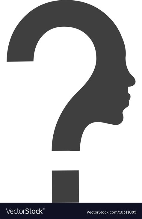 Question Mark And Face Profile Silhouette Icon Vector Image