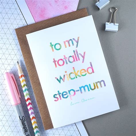 Totally Wicked Step Mum Mothers Day Card By Rich Little Things