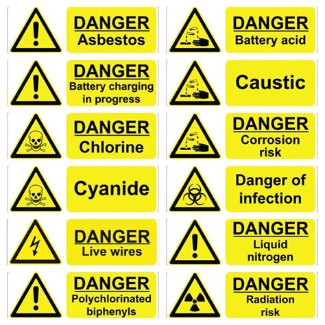 Yellow Workplace Hazard Health And Safety Signs Waterproof Coshh Haccp