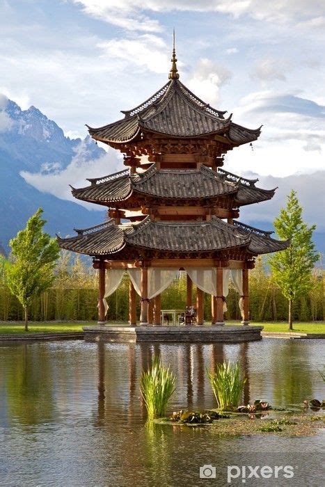 Chinese Pagoda Wall Mural Pixers We Live To Change In 2020