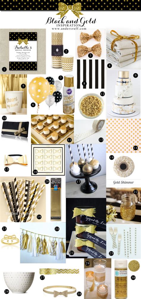 Cool black and white sticker set design resources. Gold, Glitter and Bows Inspiration Board - Anders Ruff ...