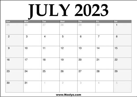July 2023 Calendar Printable Pdf Blank Templates Print Now Free