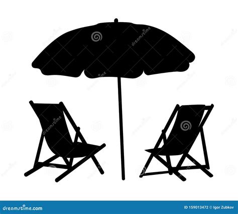 Two Lounge Chairs Under An Umbrella On The Beach Black My XXX Hot Girl