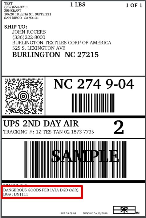 Printable Ammunition Shipping Label