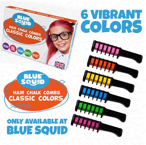 6 Classic Colour Chalk Combs Blue Squid Uk