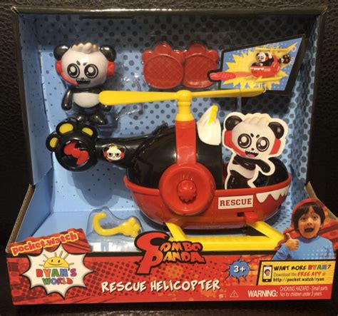 Ryans World Combo Panda Figure And Rescue Helicopter Disc Launcher New In Box Ebay