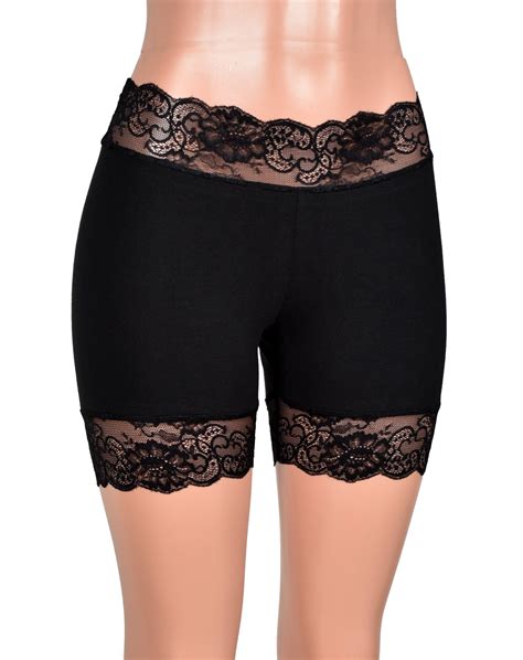 25 Black Stretch Lace Shorts Cotton Plus Size Deranged Designs