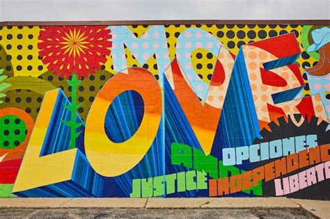 Premium Photo More Love Graffiti Mural Abstract Vibrant Colors With