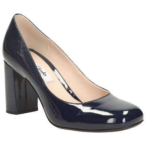 Clarks Gabriel Mist Block Heel Court Shoes In Blue Lyst