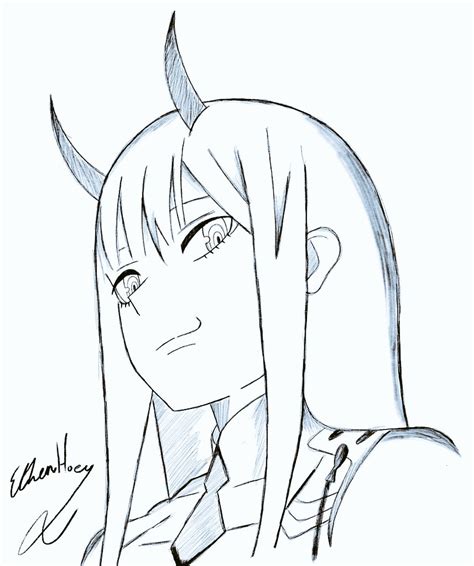 Sketch Zero Two Drawing Step By Step Drawing With Crayons