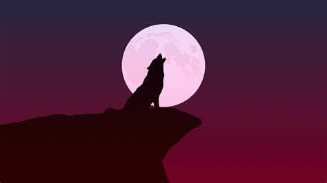 Howling Wolf Minimalist 4k Hd Artist 4k Wallpapers Images