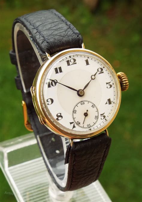 Antiques Atlas 9ct Gold Gents Wrist Watch 1924 As170a4634