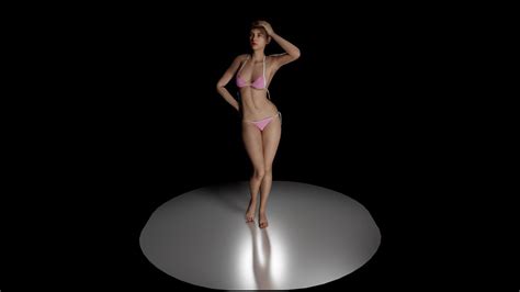 Sexy D Female Model In A Pink Bikini Eevee Vs Cycles Render In