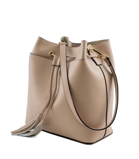 Saffiano Leather Bucket Bag Camelia Roma