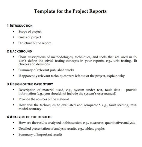 10 Project Report Templates Download For Free Sample Templates