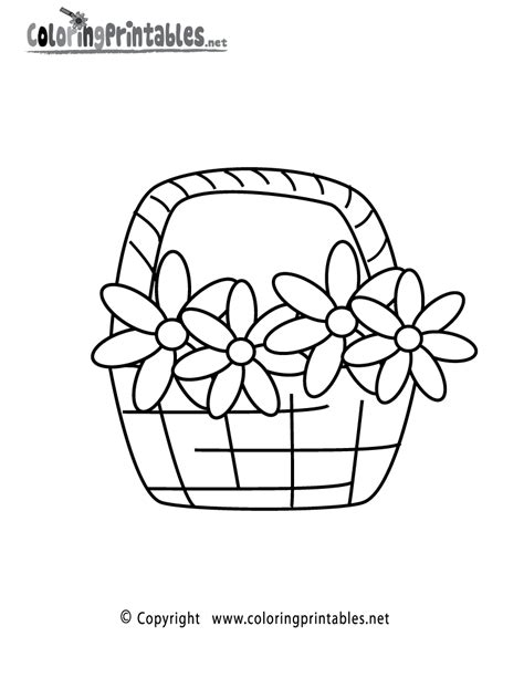 Flower Basket Clip Art Black And White