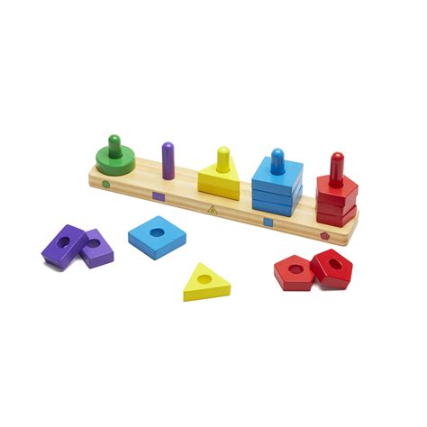 Melissa And Doug Stack And Sort Board Wooden Educational Toy With 15