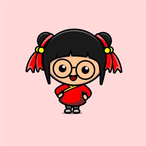 Premium Vector Illustration Of Cute Chinese Girl Character Vector Design