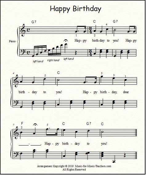 Happy birthday chords and melody. Happy Birthday Free Sheet Music for Guitar, Piano, & Lead ...