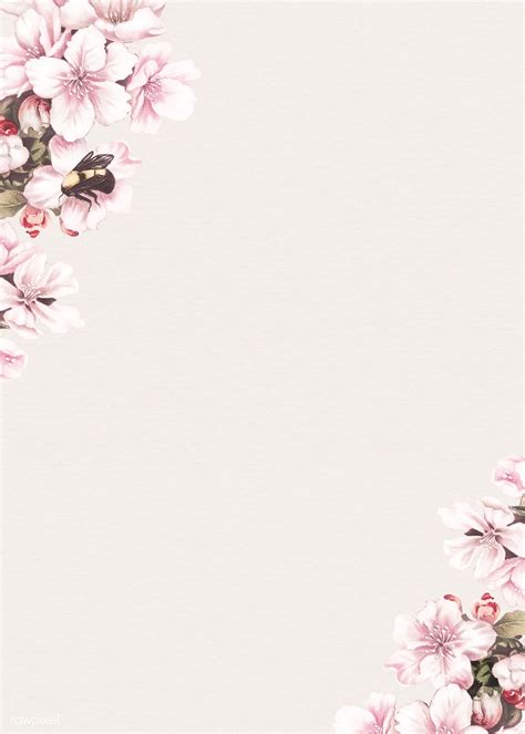 Blank Pink Floral Card Design Free Image By Floral