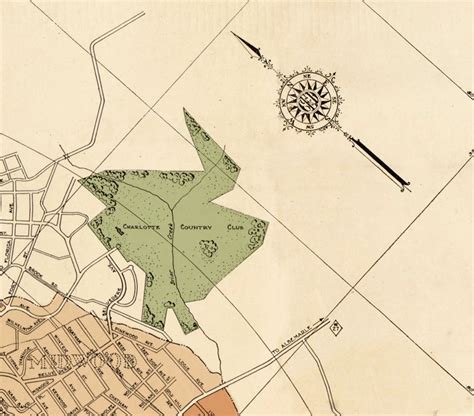 Old Map Of Charlotte North Carolina 1935 Vintage Maps And Prints