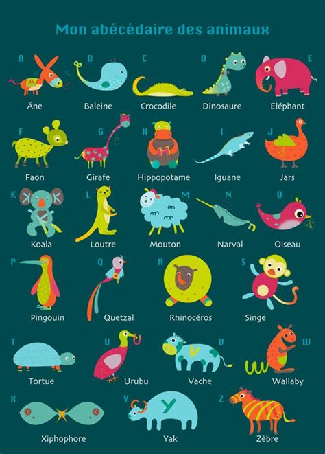 Animal ABC alphabet poster for kids - Galera - L'Affiche ...