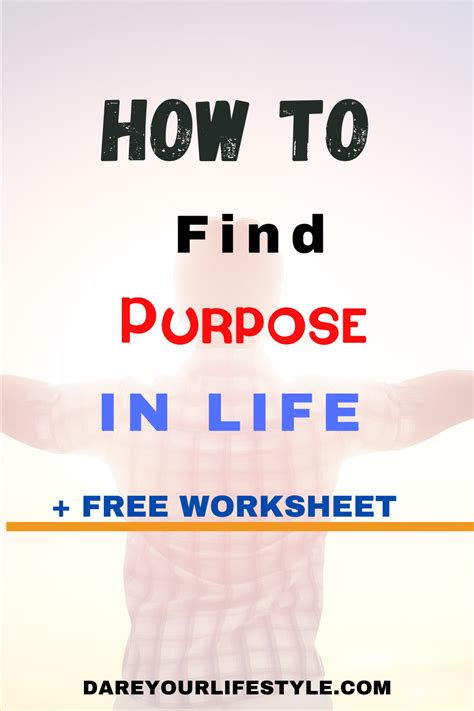 How To Find Your Purpose In Life Free Worksheet Life Purpose Self