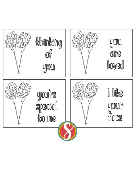 28 Free Thinking Of You Cards To Color — Stevie Doodles