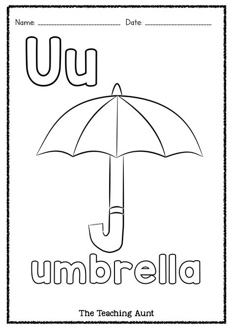 U Is For Umbrella Art And Craft The Teaching Aunt Alphabet